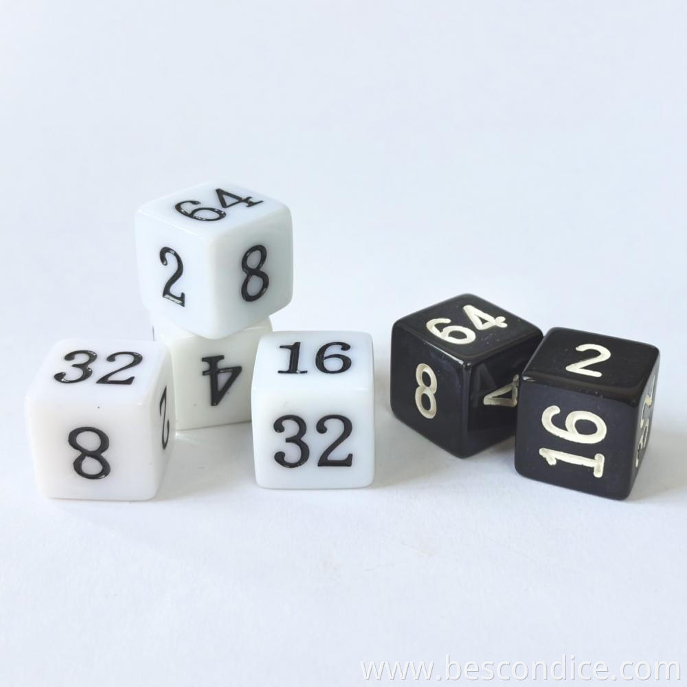 6 Sided Doubling Backgammon Dice 16mm 6 Sided Doubling Backgammon Dice 16mm
